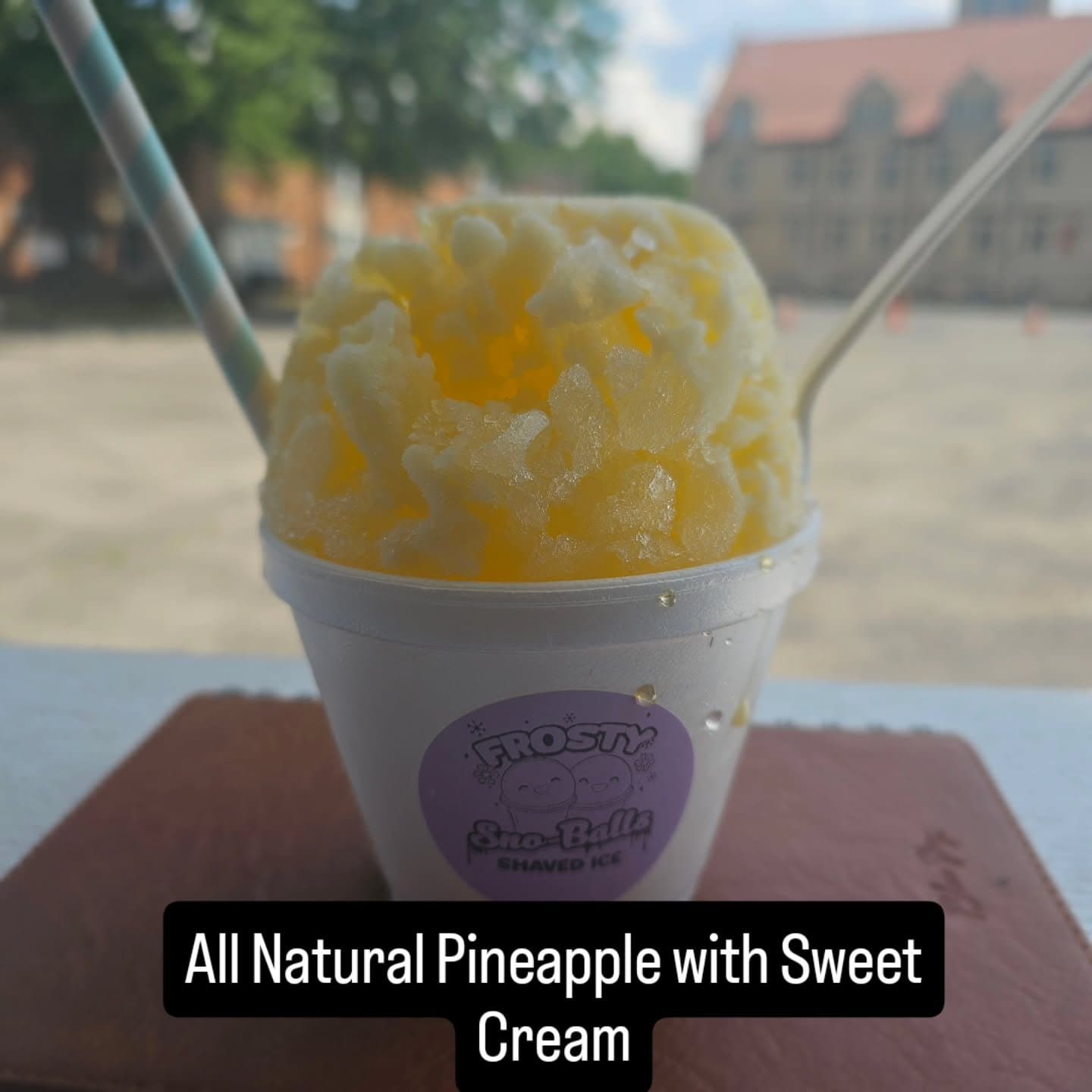 The Frosty Sno-Balls trailer parked at Crescent Hill neighborhood