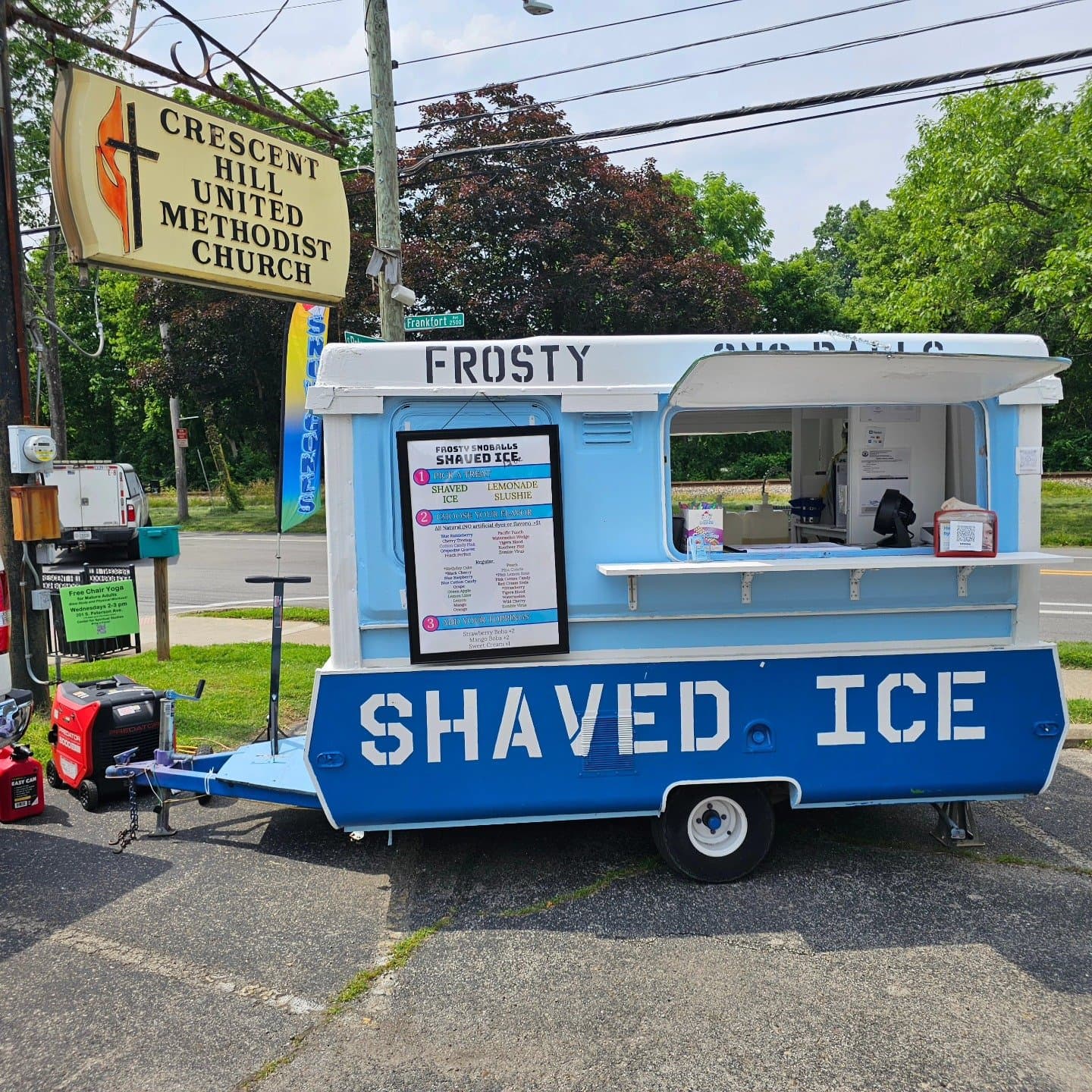 Frosty Sno-Balls trailer at church event