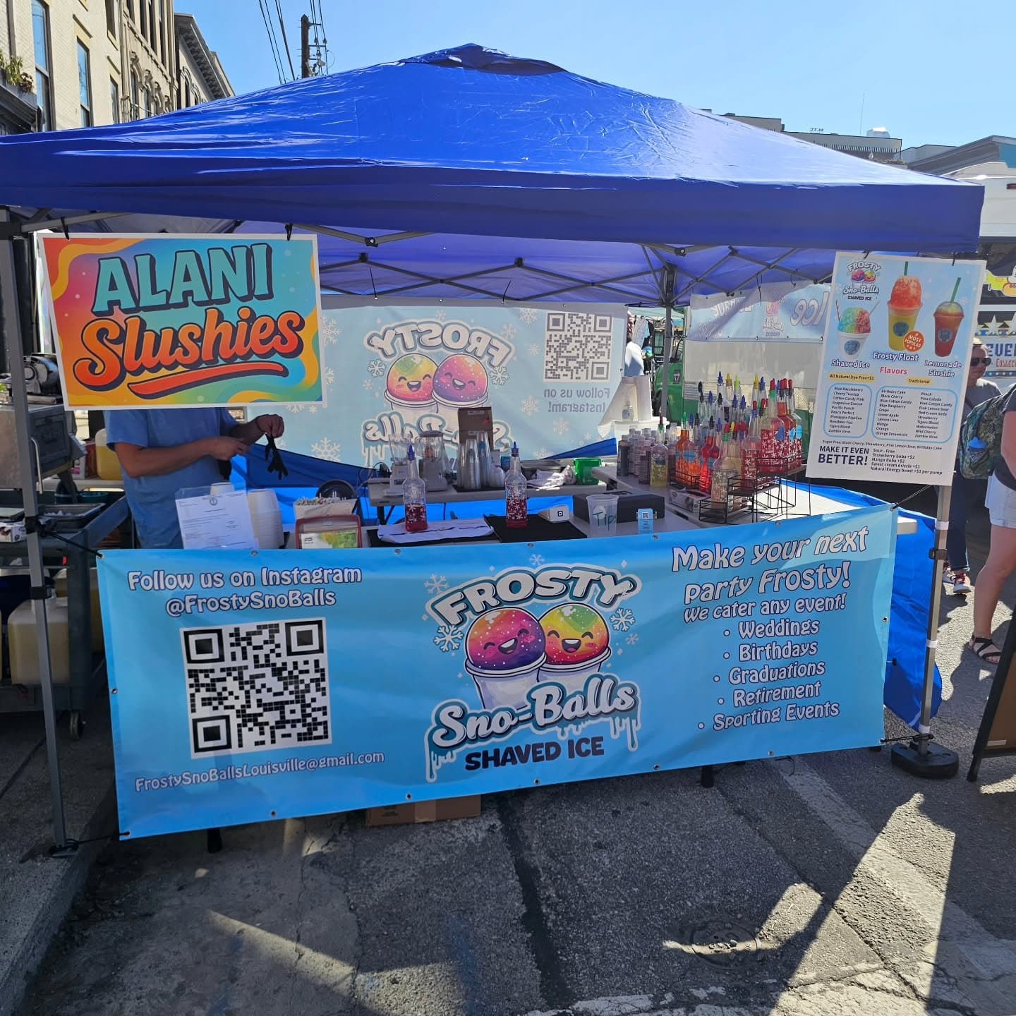 Frosty Sno-Balls tent setup at NuLu Fest